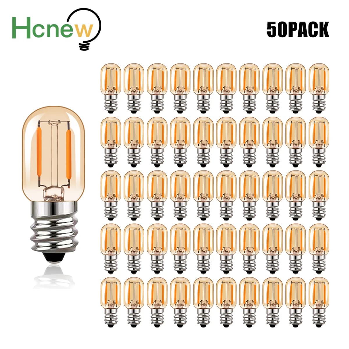 Lampadina LED E14 Vintage T22 per Lampada di Sale, 1W 2200K, Vetro Ambrato, Mini Luce Notturna, Equivalente a 10W, Lampadine LED a Filamento per Candelabri