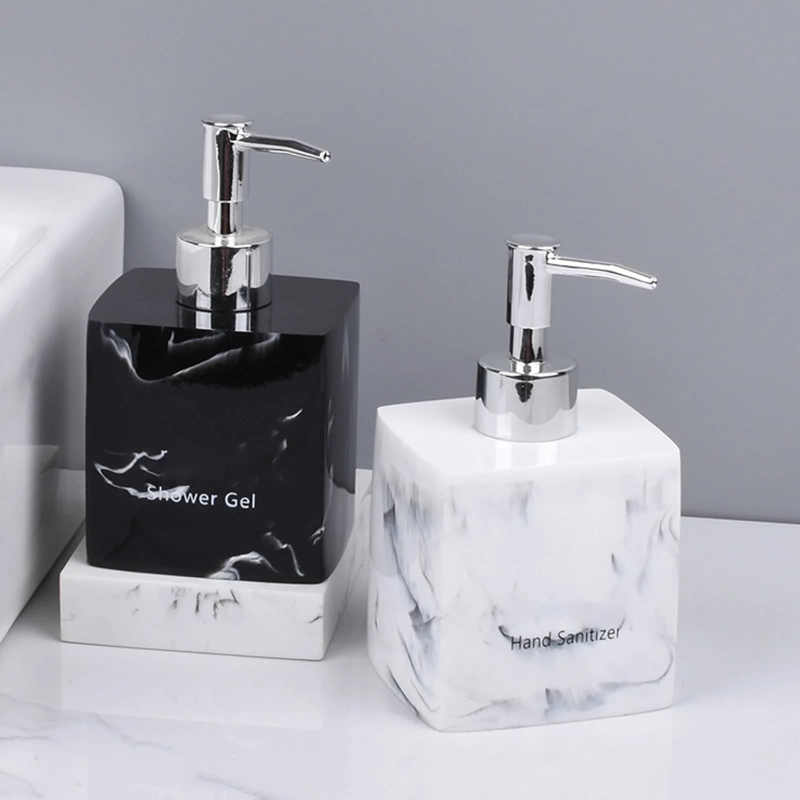 Bottiglia di shampoo in resina sottoflacone su misura Bottiglia di sapone per le mani di lusso Dispenser di disinfettante per hotel per strutture spa Boutique
