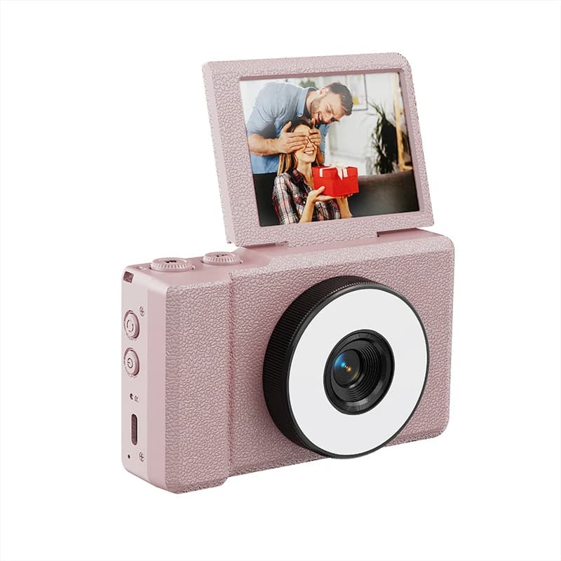 Fotocamera Digitale Compatta 4K con Zoom Digitale 18X, Registratore Video Vintage per Vlog e YouTube 180 ° Webcam WiFi con Schermo Ribaltabile per Selfie