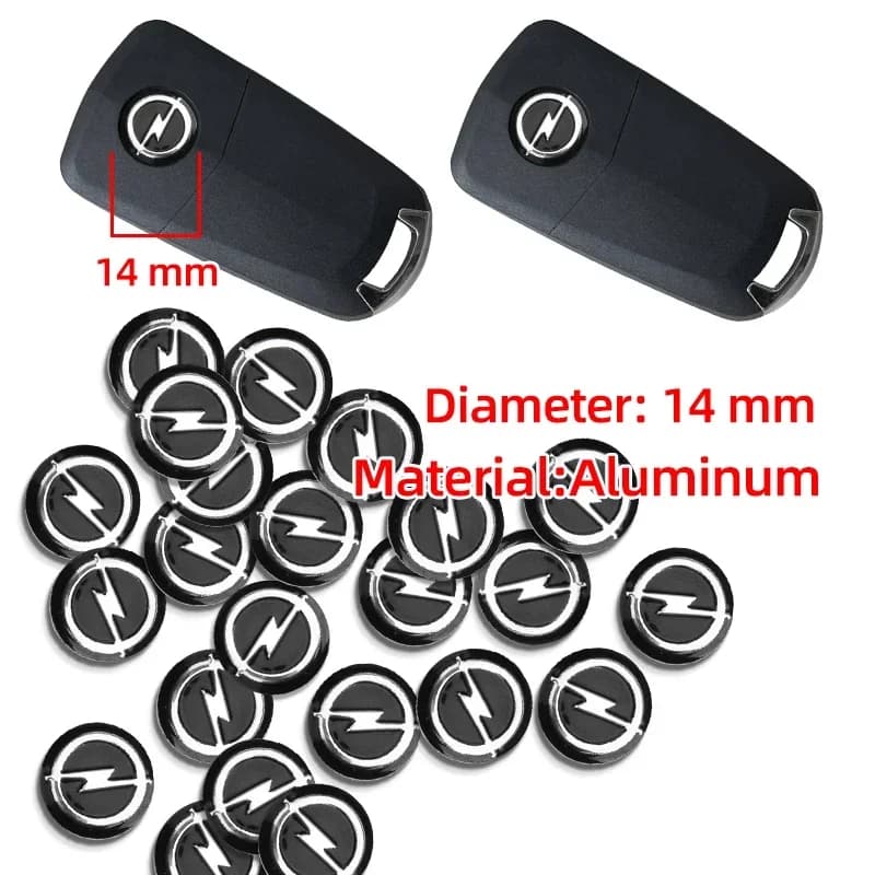 Nuovo metallo 14mm Opel Chiave A Distanza Dell'automobile Fob Distintivo Dell'emblema Pulsante Radio Adesivo di Ricambio per Astra Mokka Insignia Zafira Corsa Tigra