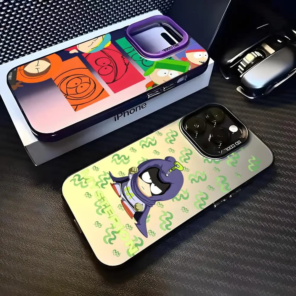 American comedy South Park pattern ins Phone Case Magnetic IMD Colorful Silver case for iPhone 17 Air e 16 15 14 13 12 Pro Max