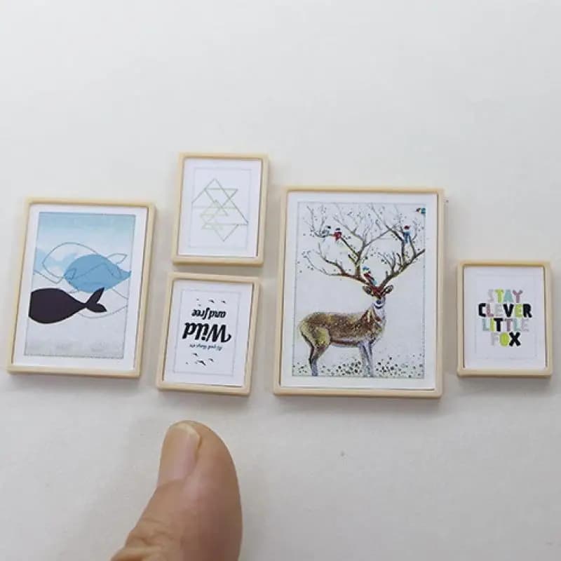 1 Set Casa delle bambole Accessori fai da te 1:12 Casa delle bambole in miniatura Foto murali vintage Decorazione della scena dell'immagine della parete