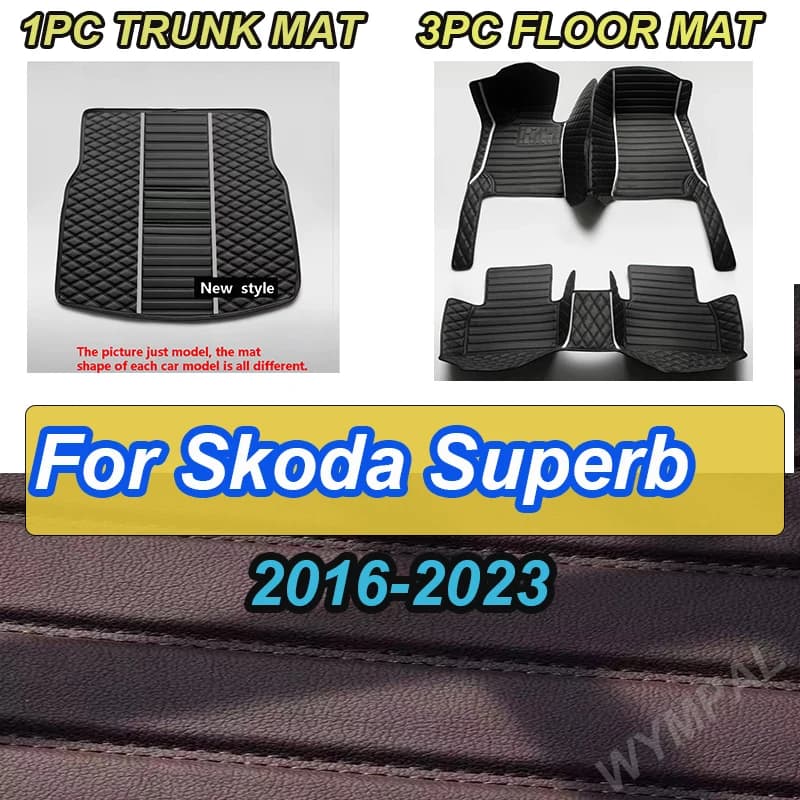 LUXURI Tappetini Auto Per Skoda Superb 2023 2022 2021 2020 2019 2018 2017 2016 Automobili Accessori Interni Impermeabile