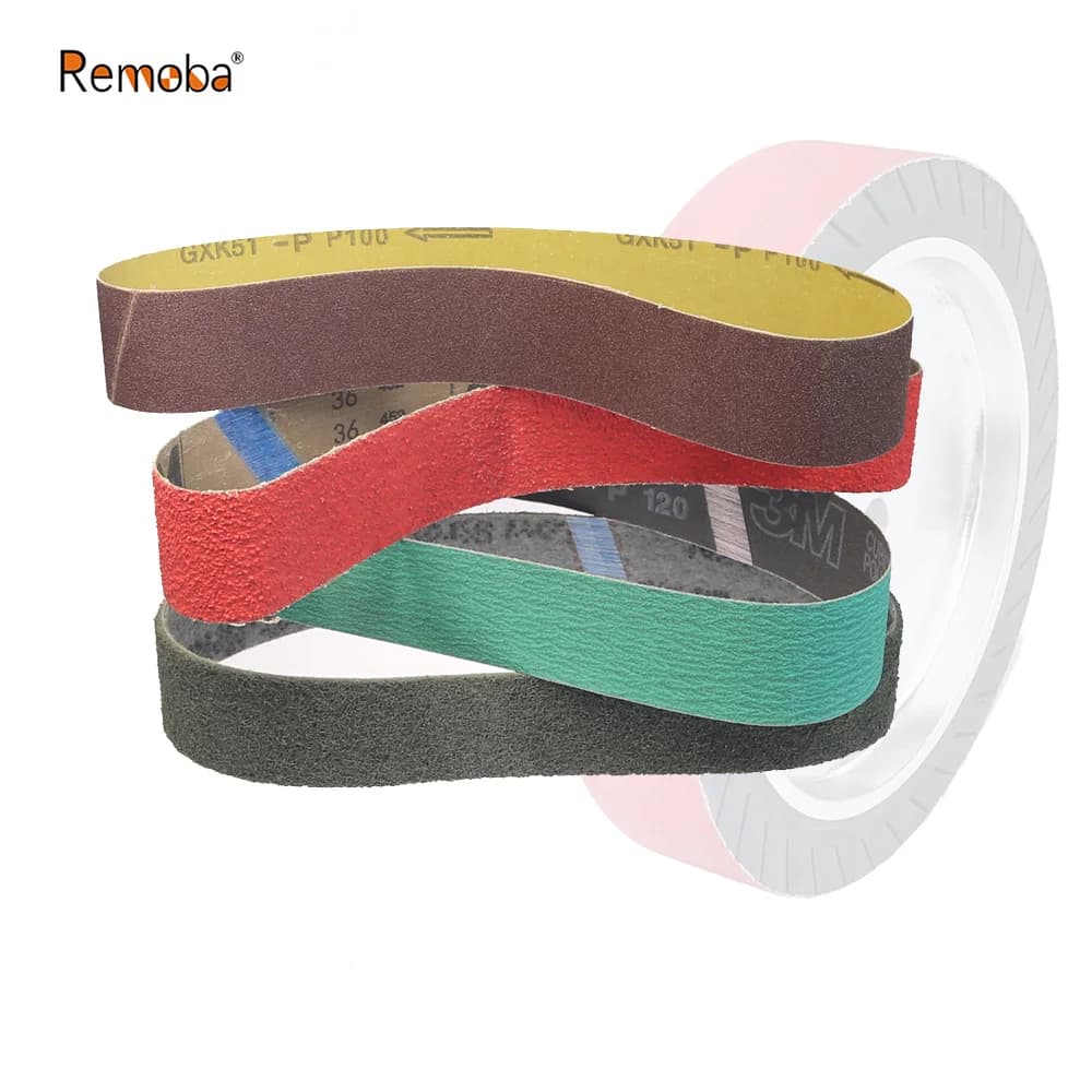 Nastri Abrasivi 790x50mm per Ruota Espandibile 250x50mm in Ceramica di Zirconio Non Tessuta per Levigatura e Lucidatura di Metallo, Legno e Plastica