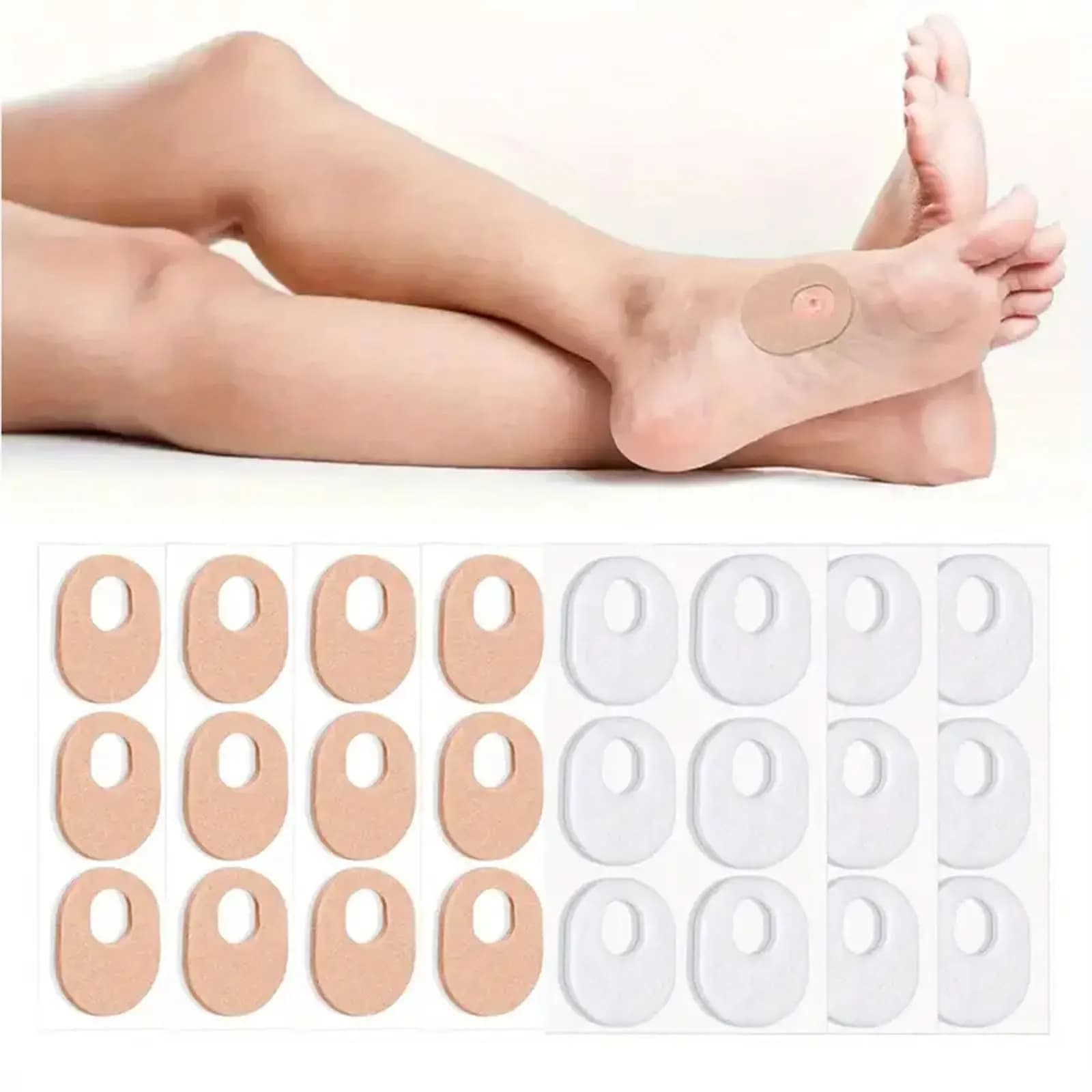 6-72PCS Callus Pads Soft Felt Callus Oval Shape Corn Pads for Bottom of Foot Adhesive Foot Corn Cushion for Men Women