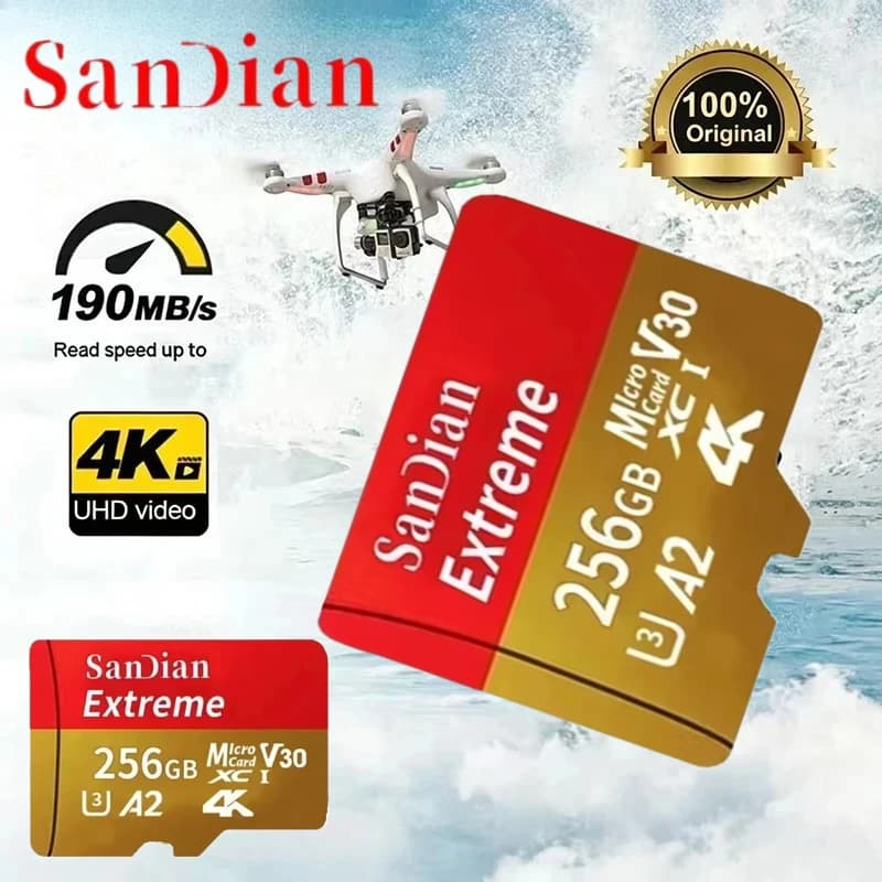 Scheda di memoria Micro TF/SD originale da 1 TB, scheda di memoria mini da 128 GB 256 GB, classe 10, per fotocamera/telefono.