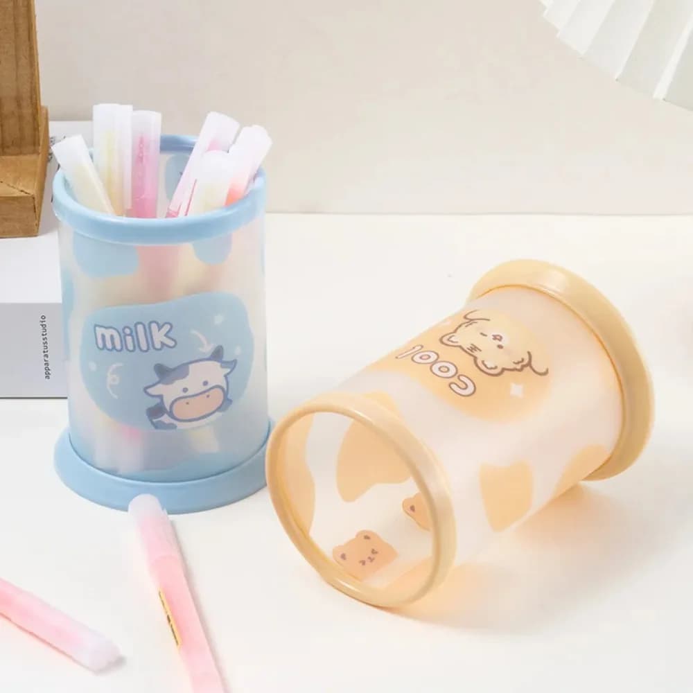 Portapenne Kawaii Organizer da tavolo INS New Fashion Cute Bear Bunny scatola di cancelleria per ufficio portamatite per trucco supporto per pennelli