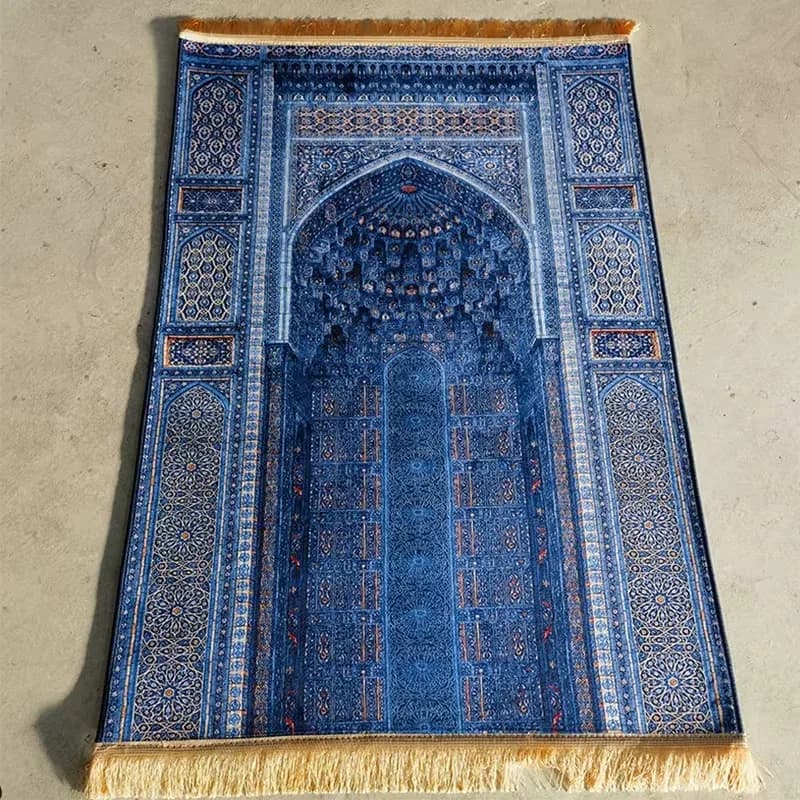 Tappetino da Preghiera Islamico VIKAMA, Morbido Tappeto per la Preghiera, Comodo Tappetino Musulmano per Uomini e Donne, Decorazione per Ramadan o Eid, Regalo