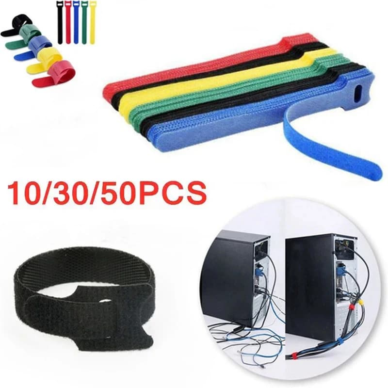 50/100 Pezzi Fascette per Cavi Riutilizzabili in Plastica Colorata, Fascette in Nylon con Chiusura a Zip, Fascette a T per Cavi