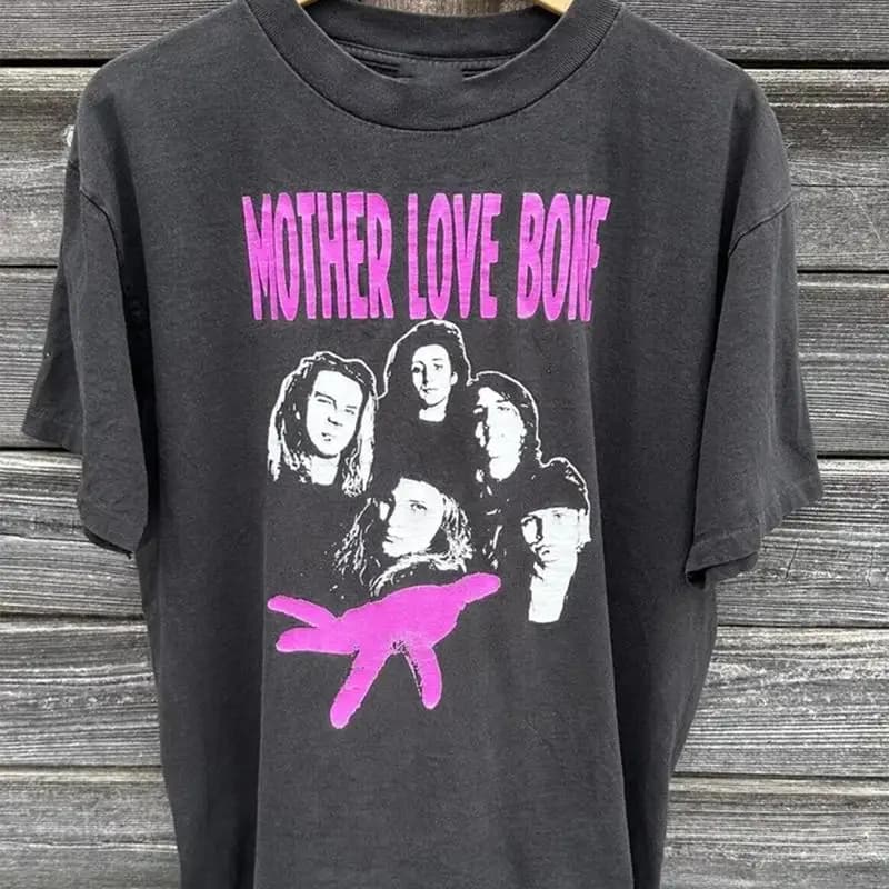 Maglietta in cotone nero Mother Love Bone Band del 1989 taglia S 5XL