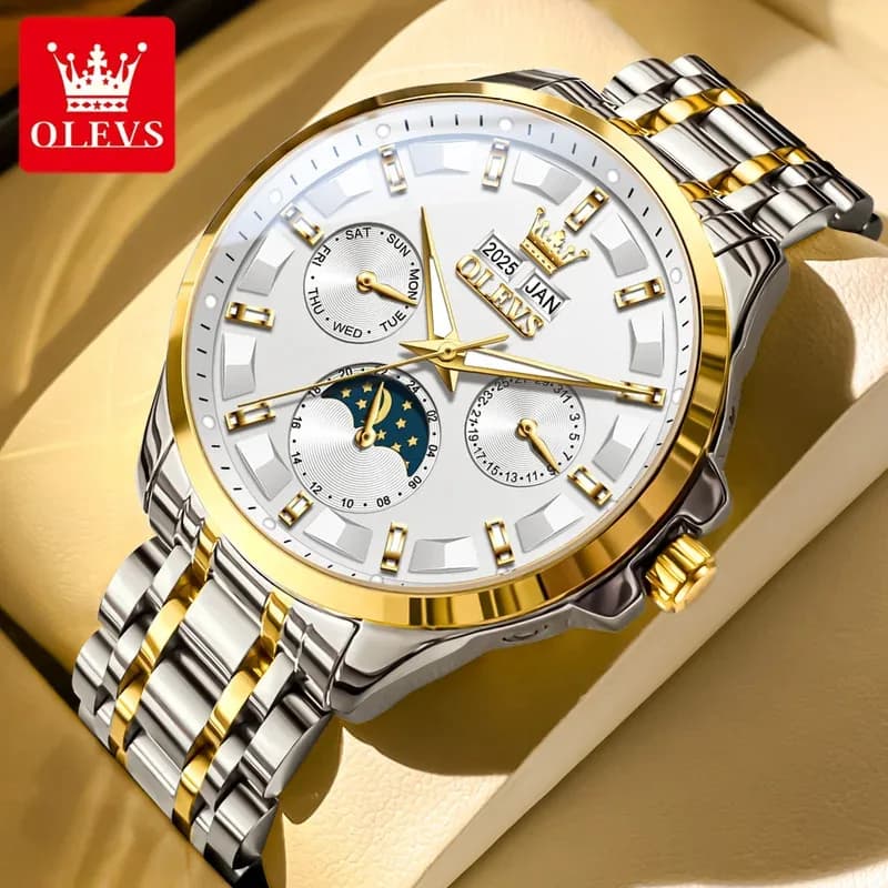 OLEVS 7070 Men's automatic luxury mechanical watch Men's sports watch with multifunctional waterproof moon phases