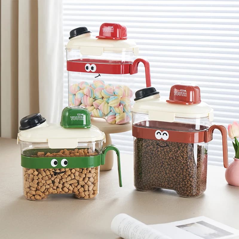 Moisture-proof food-grade storage containers for cat and dog food, airtight pet food storage bins and boxes for cat kibble