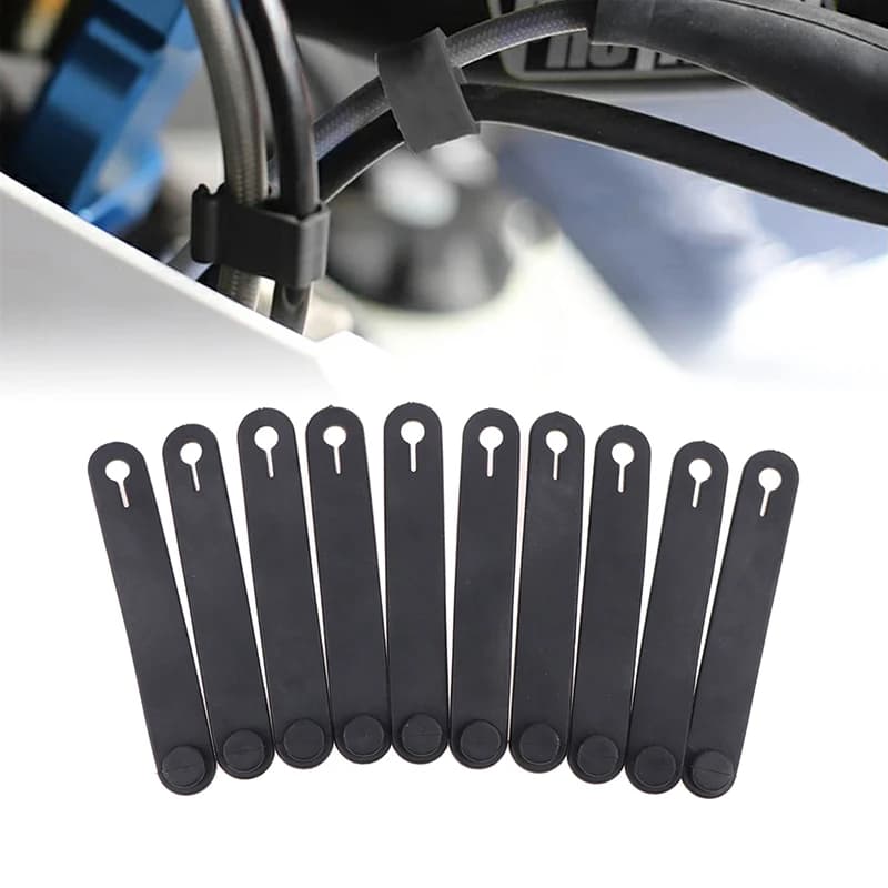 10x Motorcycle Rubber Frame Securing Cable Wiring Harness Power Cord Tie Clutch Line Brake Elastic Fix Accessory-New