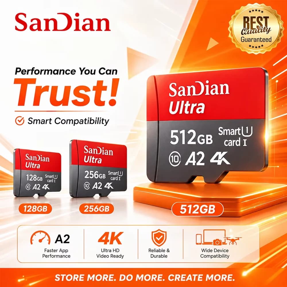 High Speed UHS-I U3 V30 A2 Memory Card 64GB 128GB 256GB Micro SD TF Card for Smartphones Tablets Drones Cameras 4K UHD Video