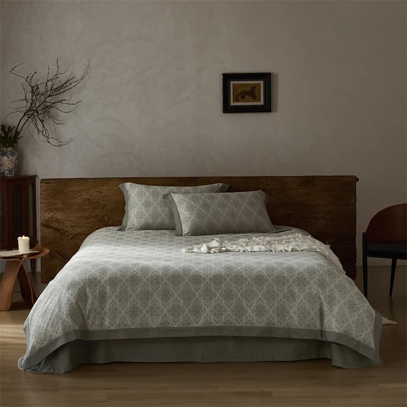 Vintage jacquard luxury bed linen set in cotton 600TC Wide side cotton cover 100% True flat/with corners 4 pieces