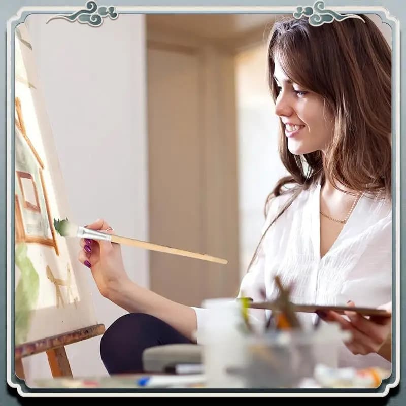 Pennello per mop durevole per pittura acrilica, pennelli versatili per miscelazione per pittura acrilica Set di pennelli per vernice in pelo di capra Du