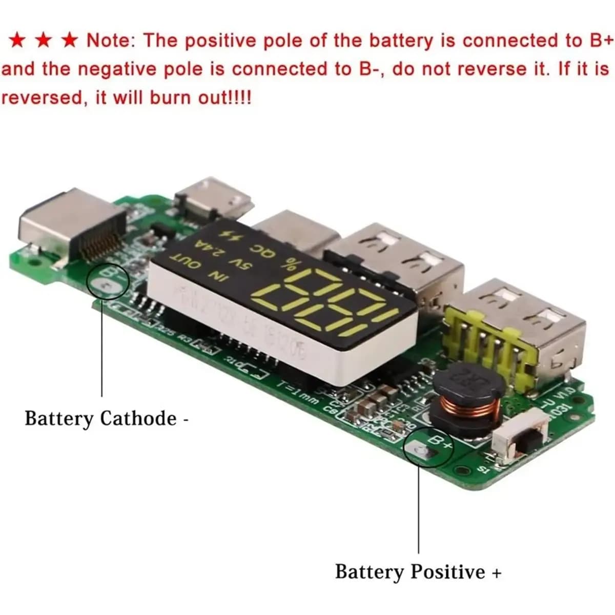 A10I 3 pezzi scheda caricabatteria al litio LED doppio USB 5V 2.4A tipo-C USB mobile Power Bank 18650 circuito del modulo di ricarica