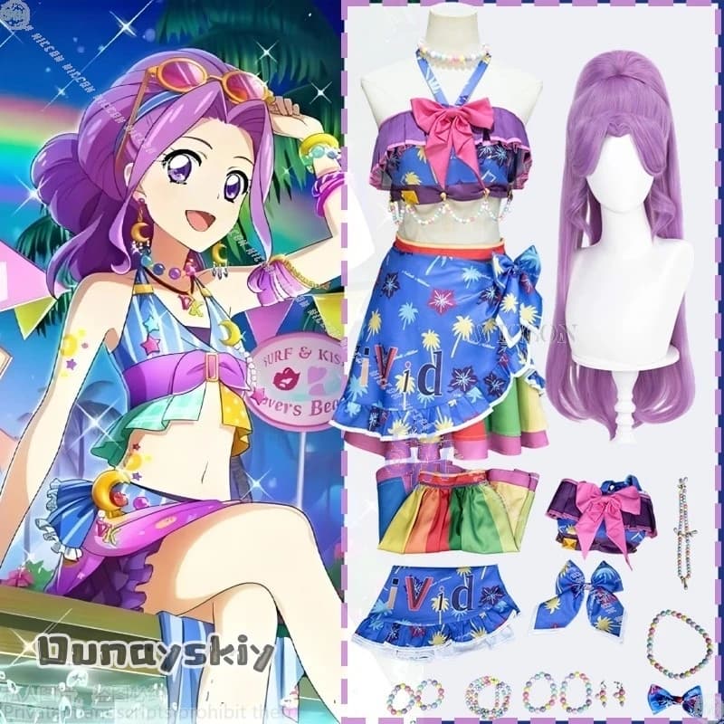 Anime Aikatsu! Costume cosplay Kanzaki Mitsuki {Anna zhang Online} Beauty Moon Kawaii Idol Uniforme da palcoscenico Nuoto sexy Halloween