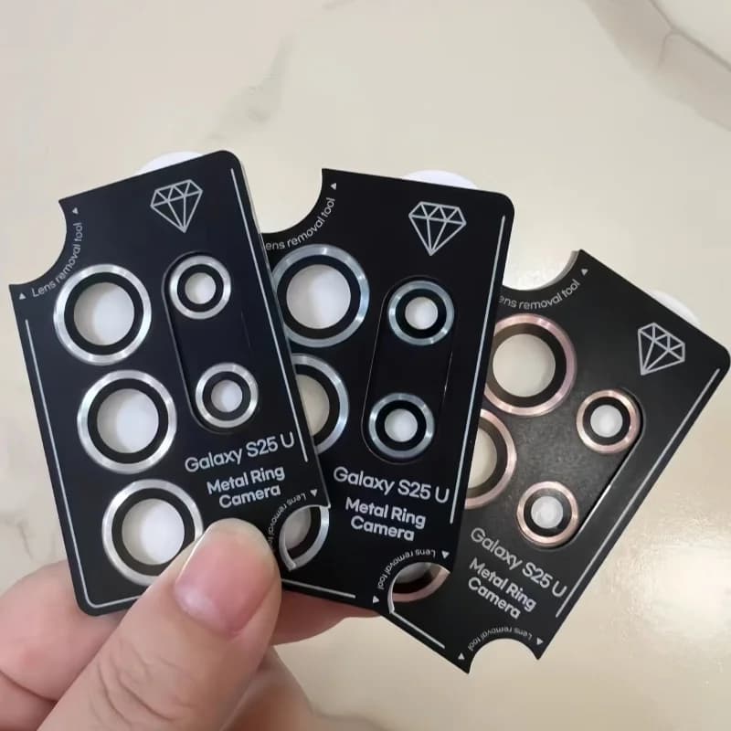 Vetro per obiettivo in metallo per Samsung Galaxy S25 Ultra S23 Plus S25 + Protezione per obiettivo dotato di localizzatore per copriobiettivo per fotocamera S24Ultra