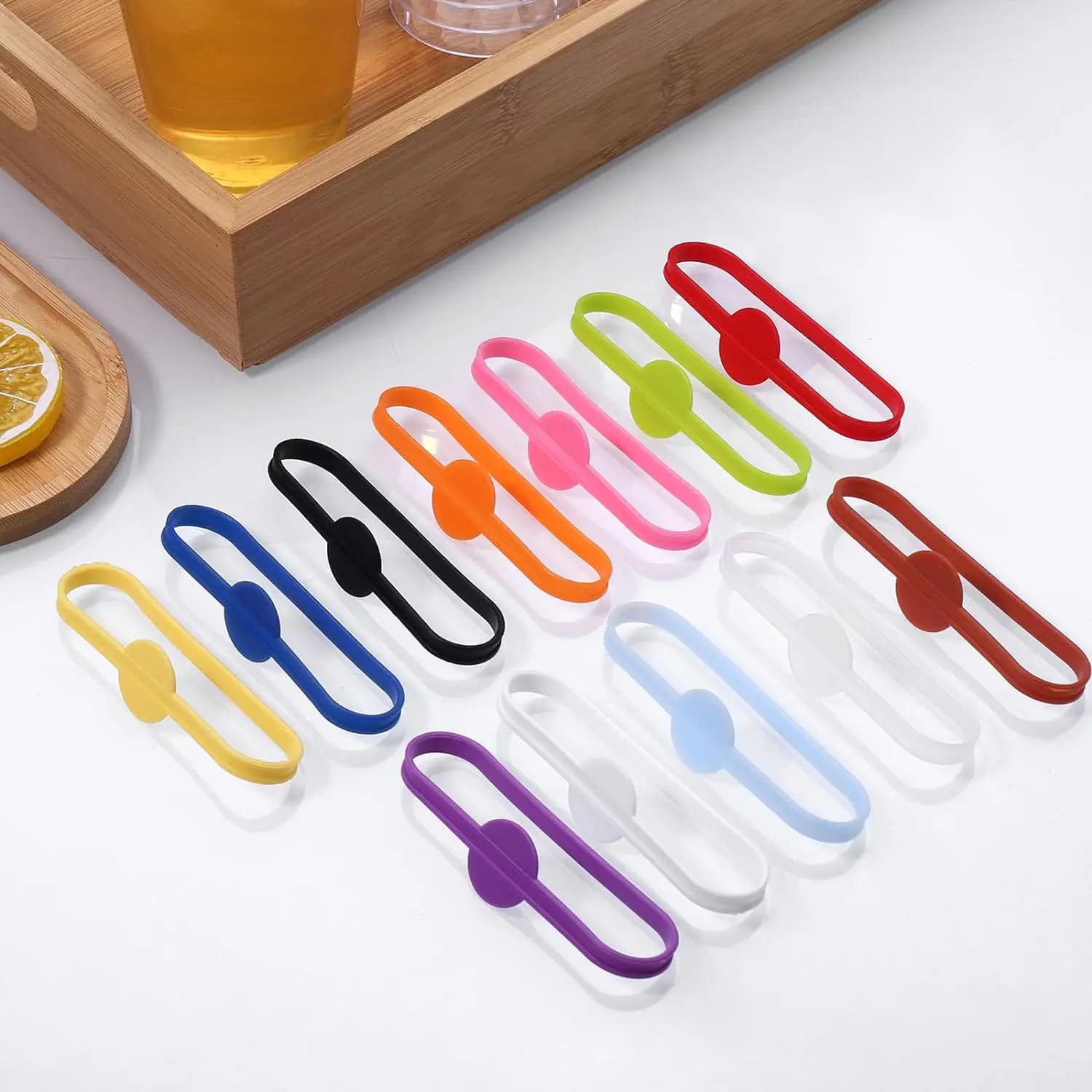 36 Pezzi Identificatori per Bicchieri in Silicone Riutilizzabili, Marcatori per Bottiglie, Etichette per Cocktail, Champagne e Feste