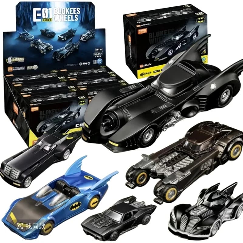 New BLOKEES Batmobile Blind Box DCBatman E01 Gotham Velocity 1:64 Scale Car Model Movie Themed DIY Assemble Toy Collectible Gift