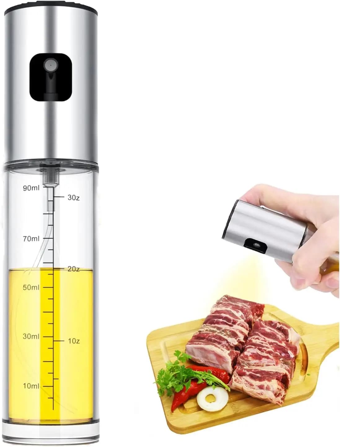 Spruzzatore d'Olio da 100ml per Cucina, Friggitrice ad Aria, Insalate, Barbecue, Arrosto