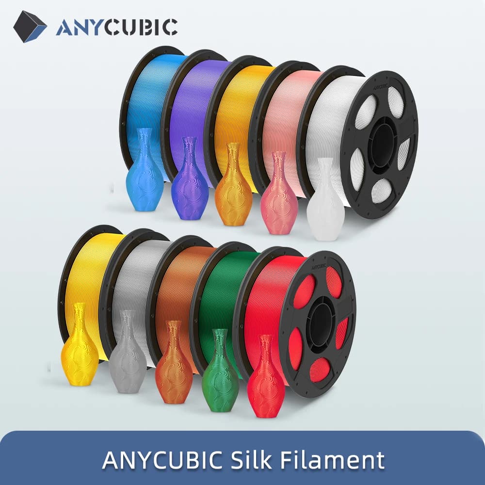 ANYCUBIC Silk PLA 3D Printer Silk Filament 1.75mm 3D Printing Material PLA 3D Printer Filament FDM S1C Kobar 3 Max