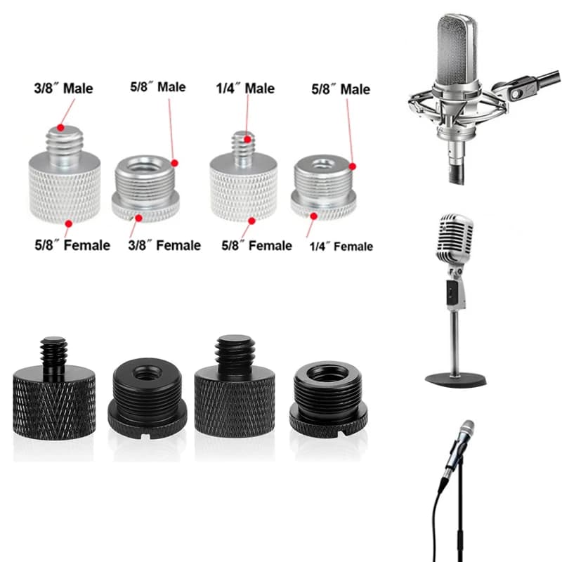 Adattatore per Treppiede Microfono e Fotocamera, da 1/4 Maschio a 5/8 Femmina, da 3/8 Maschio a 5/8 Femmina, 8 Pezzi di Accessori Adattatori per Supporto Microfono