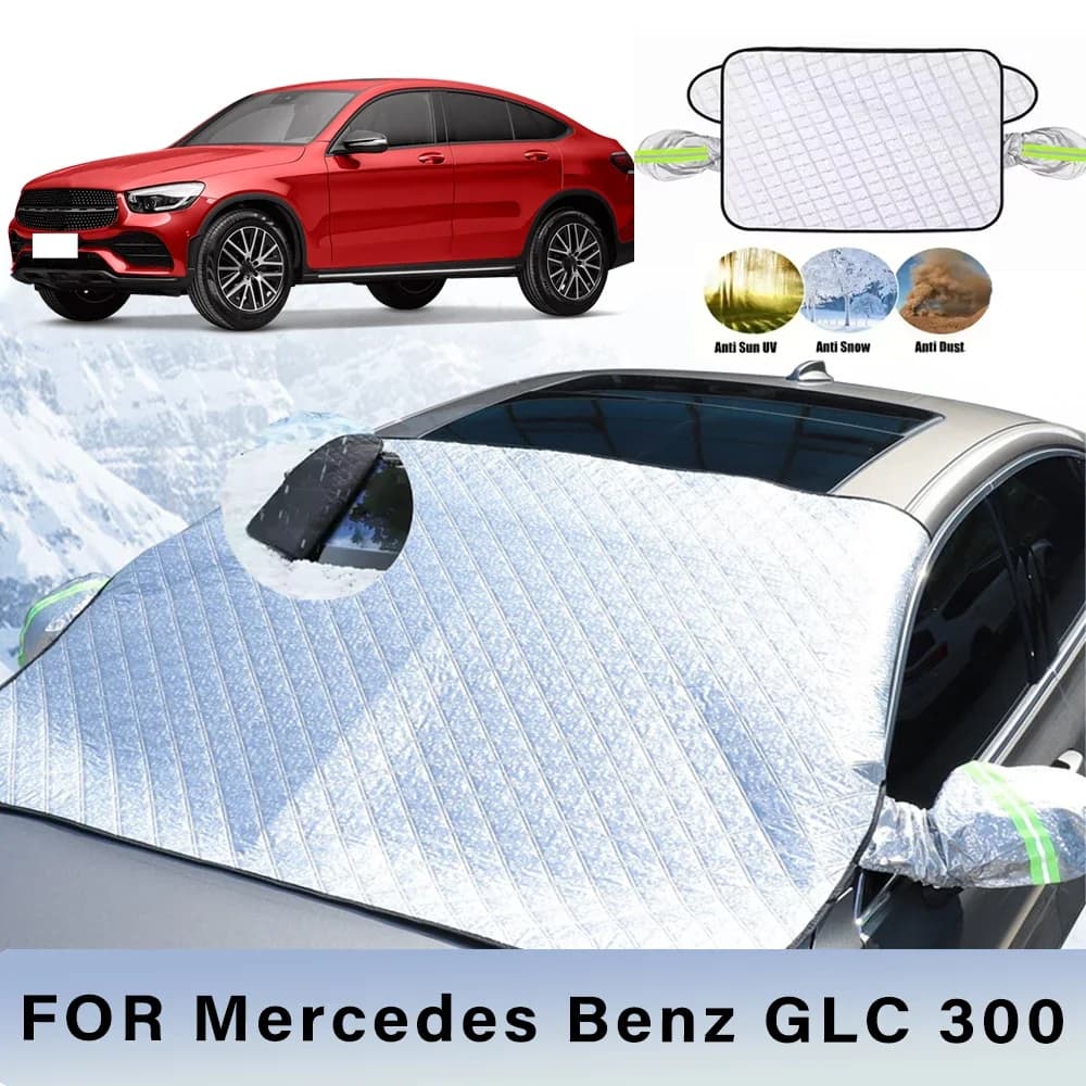 Addensato Auto Ora Parasole Parabrezza Copertura Con 5/9 Magneti Protezione UV Anti Neve Luce Solare Per Mercedes Benz GLC 300