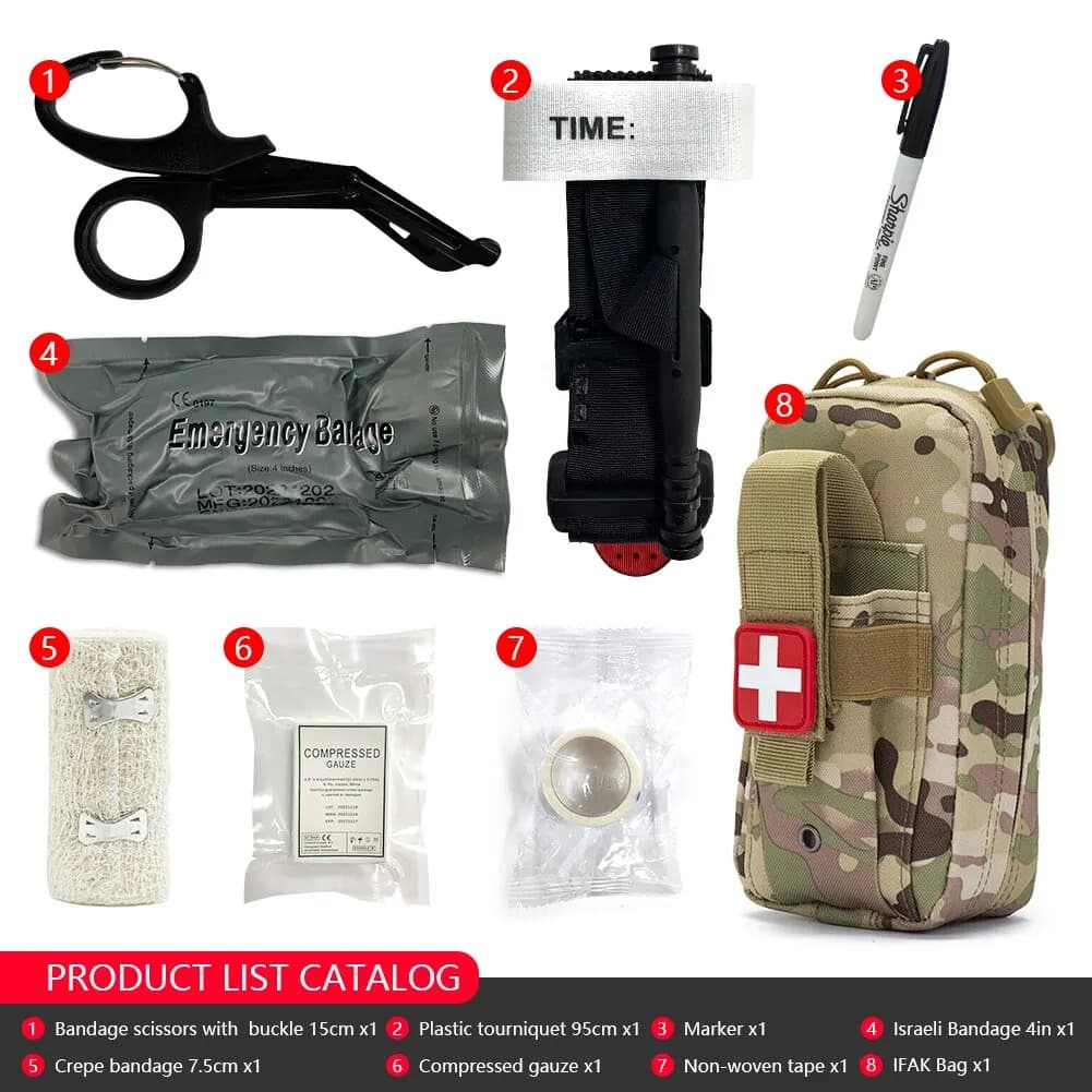 Borsa tattica per kit di pronto soccorso EMT 50611s con benda per forbici laccio emostatico per combattimento trauma IFAK di emergenza