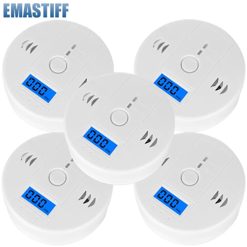 1/2/3/4/5PCS LCD CO Carbon Monoxide Detector Built In 85dB Sound To Highly Sensitive Poisoning Warning Alarm Sensor 50-300PPM