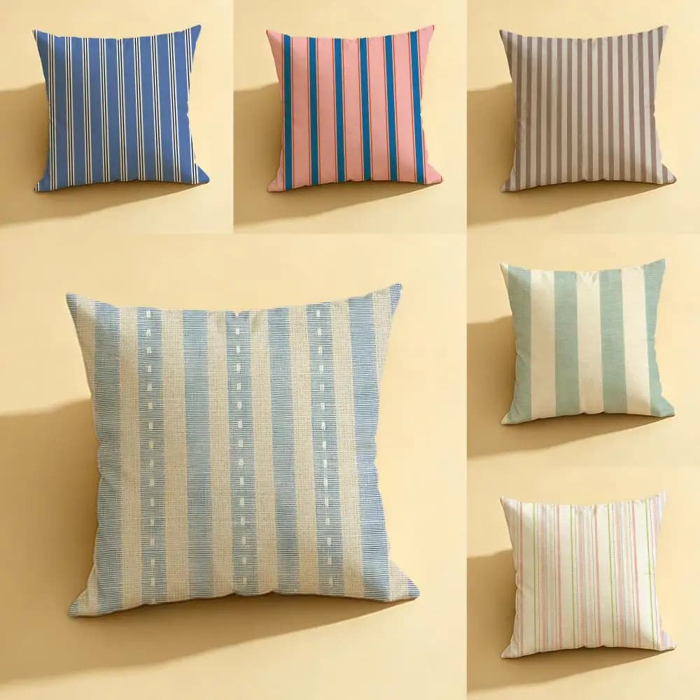 Set di fodere per cuscini in lino naturale di Artist J-Johnny H-Hallyday, decorazione tutto in uno per divano, camera da letto e sedia