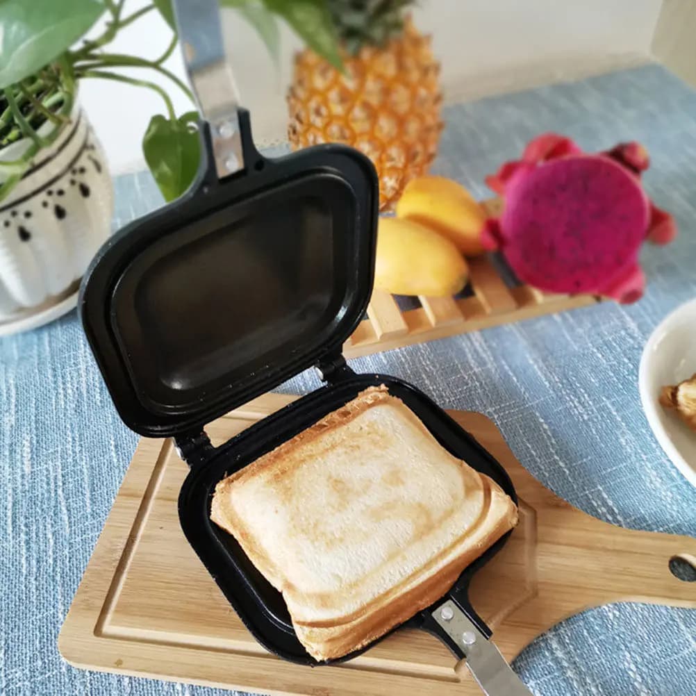 Improved Anti-Flat Panel for Sandwich and Toast, Double Face for Cooking Eggs, Fish, Chicken, Flat-bottom pan