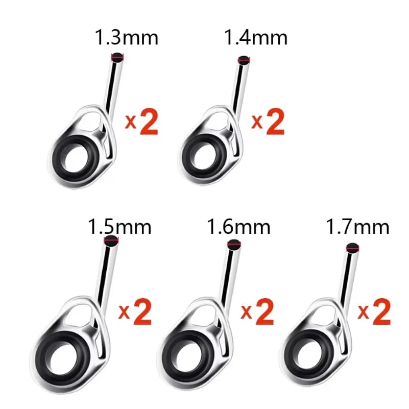 10 Pc Fishing Top Ring Rod Repair Kit Guide Rope Eye Kit Inner Diameter 0.9/1.0/1.1/1.2/1.4/1.5/1.6/1.7/1.8/1.9/2.0/2.1/2.2mm