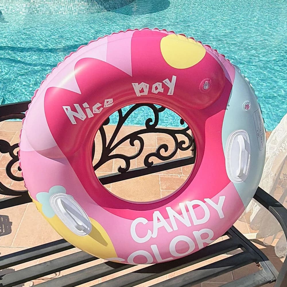 Inflatable Pool Floating Ring with Double Airbag, Adult Floating Accessories, Summer Aquatic Toy