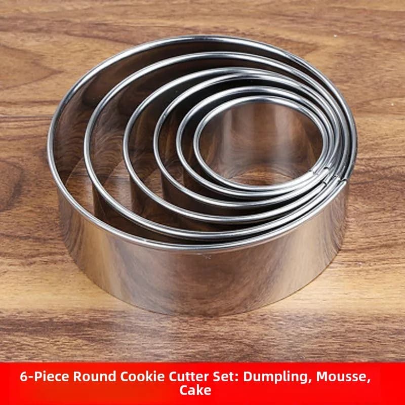 14pcs Stainless Steel round Cookie Moulds Cake Cutter Set Kitchen Baking Tools Non-Stick Universal Steamer Oven Accessory