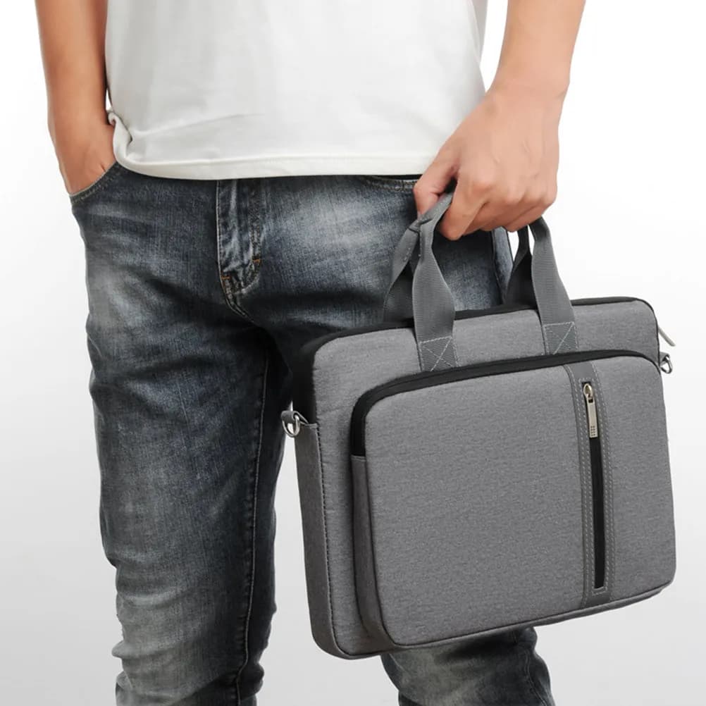 Borsa per Laptop da 15.6 Pollici Antiurto in Nylon con Tracolla Staccabile e Tasca Protettiva per Trolley