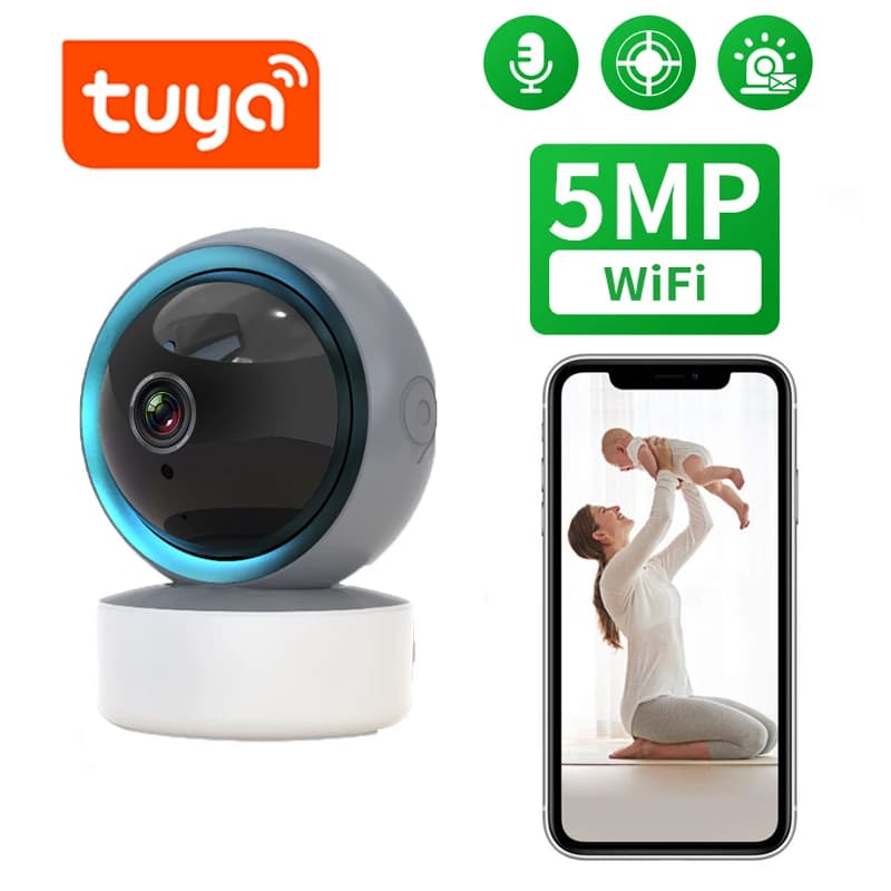 IP camera Tuya 3MP 5MP video camera Wifi HD night vision Auto Tracking Cloud Smart Home Security Camera