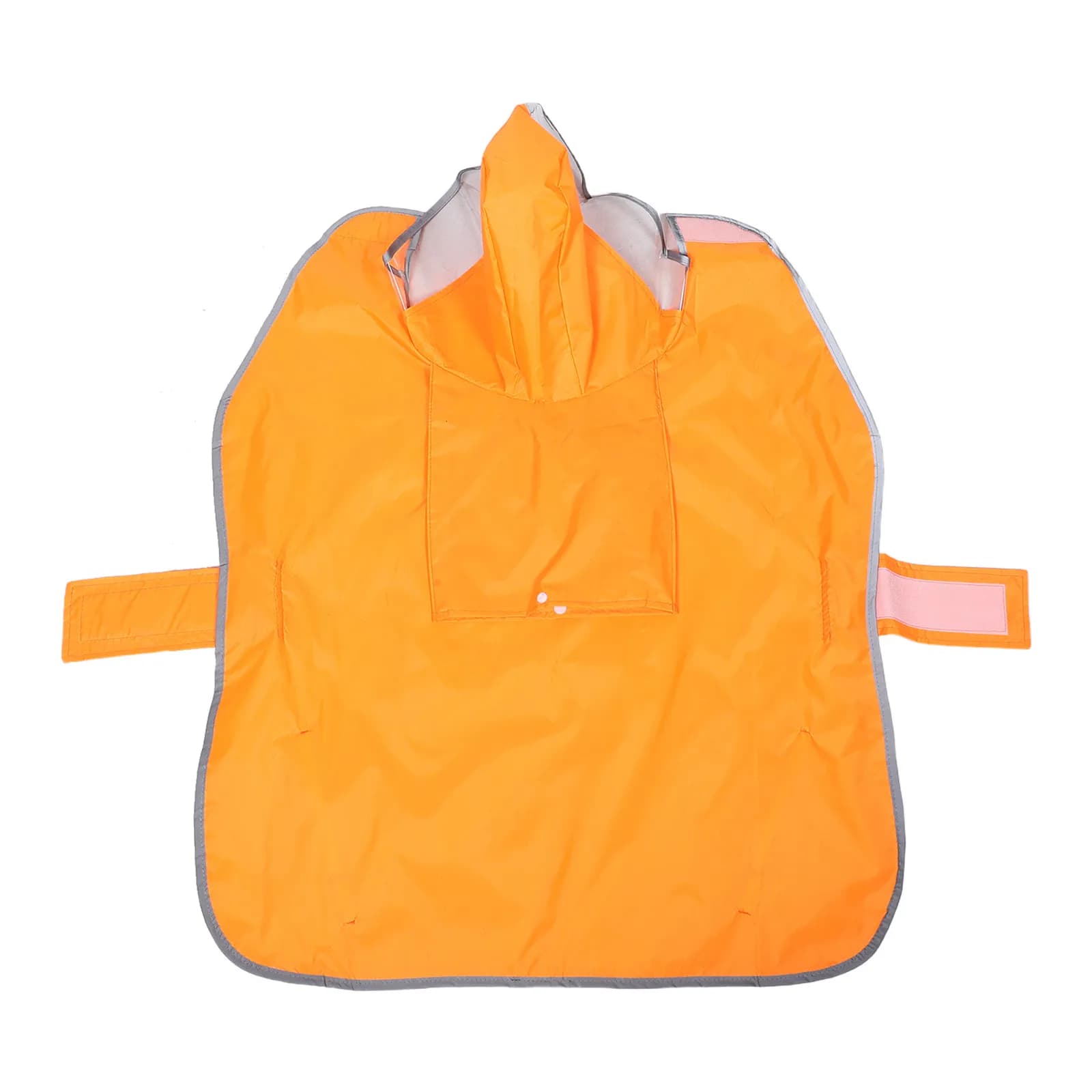 Dog Raincoat Orange Waterproof Reflective Hood Adjustable Large Dogs Rain Poncho Leash Hole Night Walking Rainwear