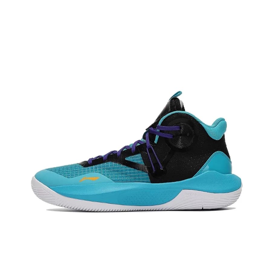 Li Ning Sonic 9 Team Textile, Synthetic Leather Cushioning Slip Resistant Abrasion Resistant Mid top Basketball Shoes ABPR017-3