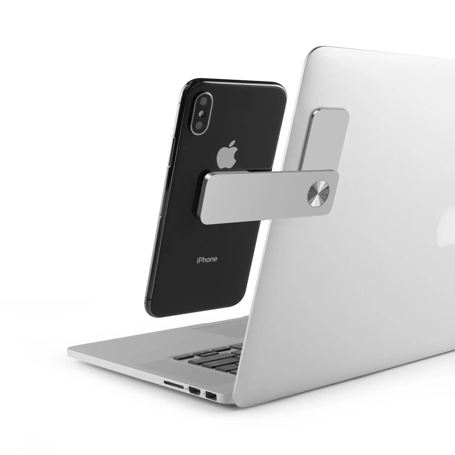 Aluminum Alloy Magnetic Phone Stand for Laptop, Foldable Portable Dual Screen Holder for Computer Office Desk
