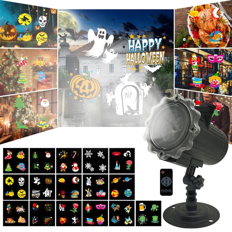 7W Natale Halloween LED Proiettore laser nevicata Fiocco di neve Paesaggio Faretto Giardino esterno Festa Decorazione natalizia Lampada da palcoscenico
