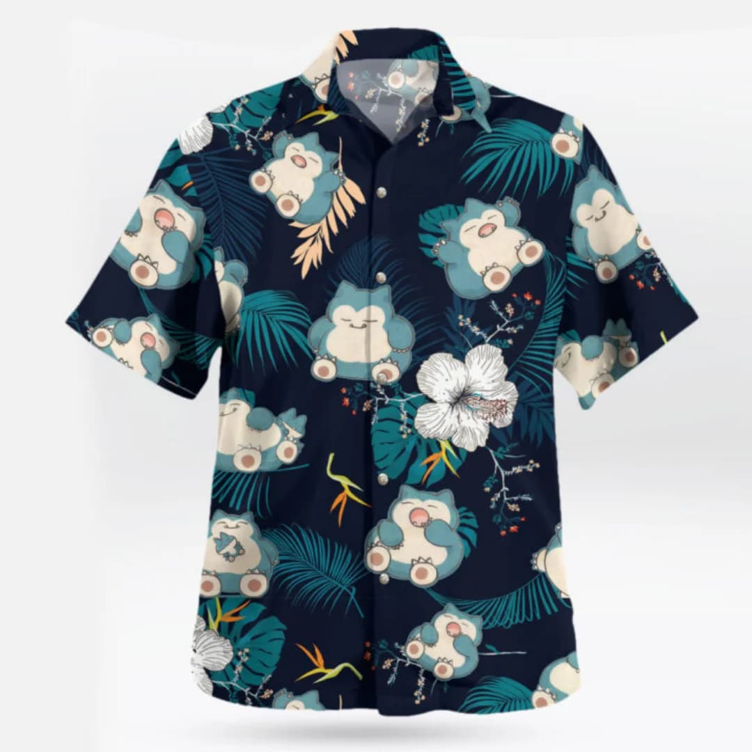 Camicia hawaiana Pokemon Snorlax, camicia tropicale anime Aloha, maglietta estiva sportiva per il tempo libero, t-shirt da uomo, abbigliamento per bambini, maglietta Y2k da donna
