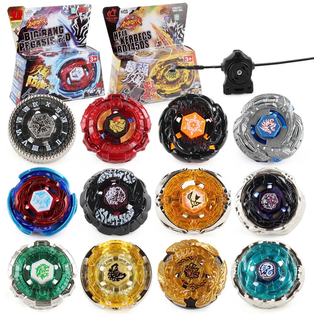 Set di 41 Stili di Trottola da Combattimento 4D Metal Fusion con Lanciatore, Giocattoli Regalo