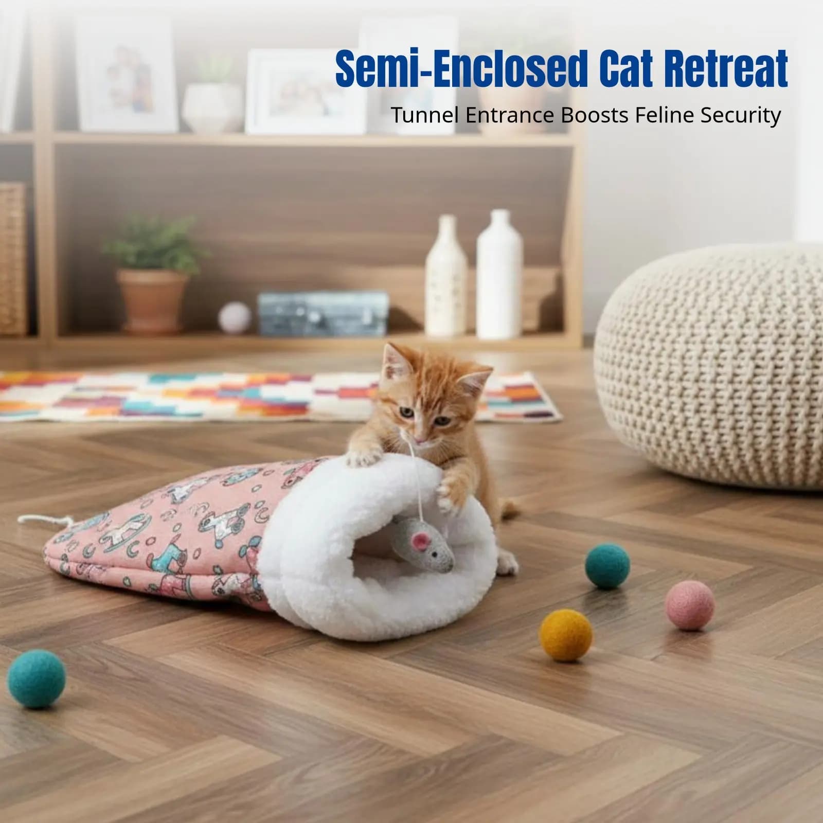 Sacco a pelo per animali domestici, design semi-chiuso, cuccia calda per gatti e cani di piccola taglia, felini giovani, per il freddo, per il riposo, per interni