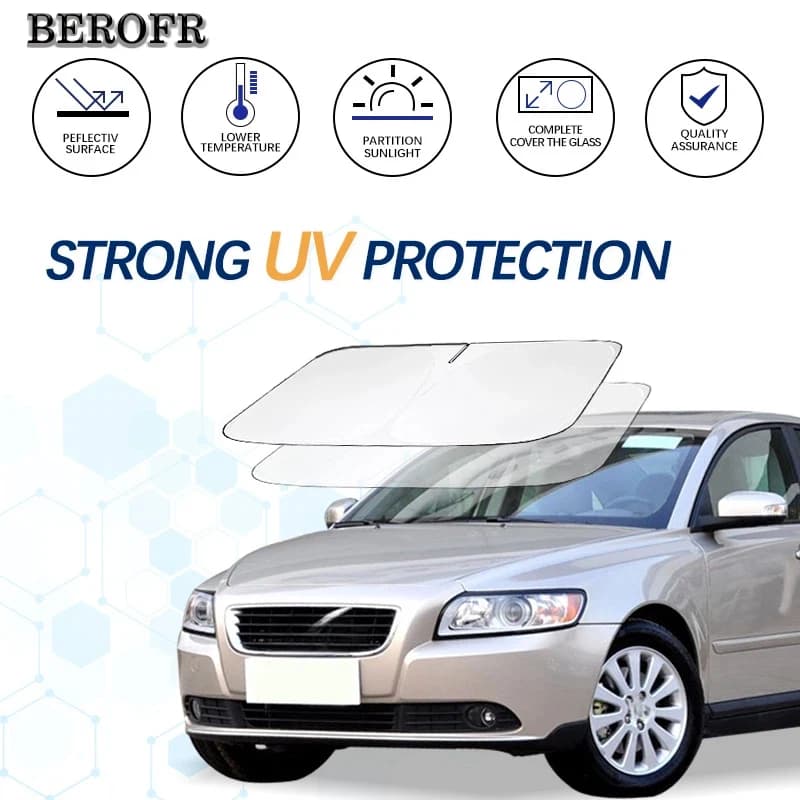 Windshield Sun Shade For Volvo S40 R design Sunshade Sun Visor Protector Foldable Blocks UV Rays Keep Your Car Cooler