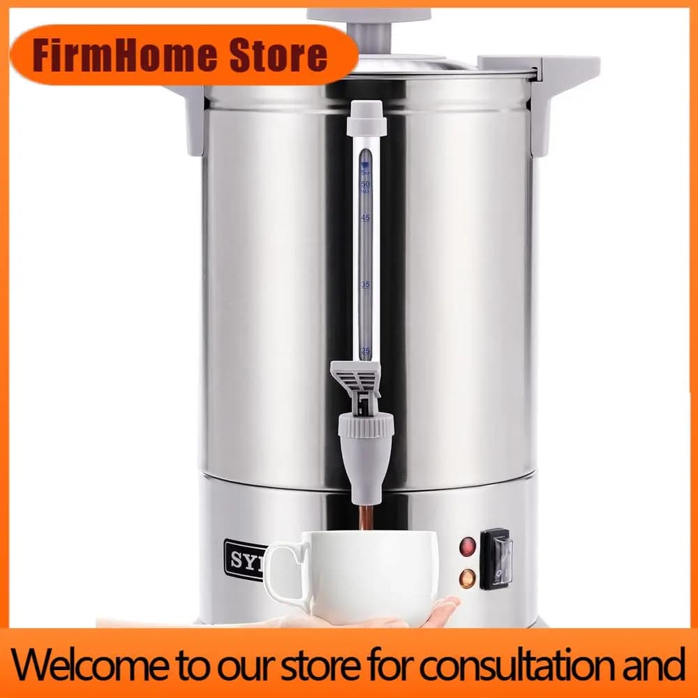 FirmHome StoreCommercial Grade Stainless Steel Percolator Coffee Maker, 50-Cup, 8L, Grey For Catering
