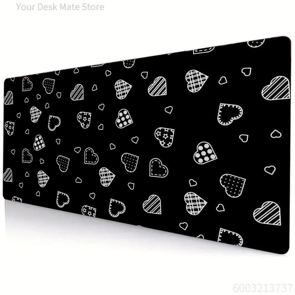 1PC Kawaii Love Print Large Gaming Mouse Pad XXL 900x400mm Non-slip Rubber Keyboard Mats Computer Laptop Office Cute Desk Decor