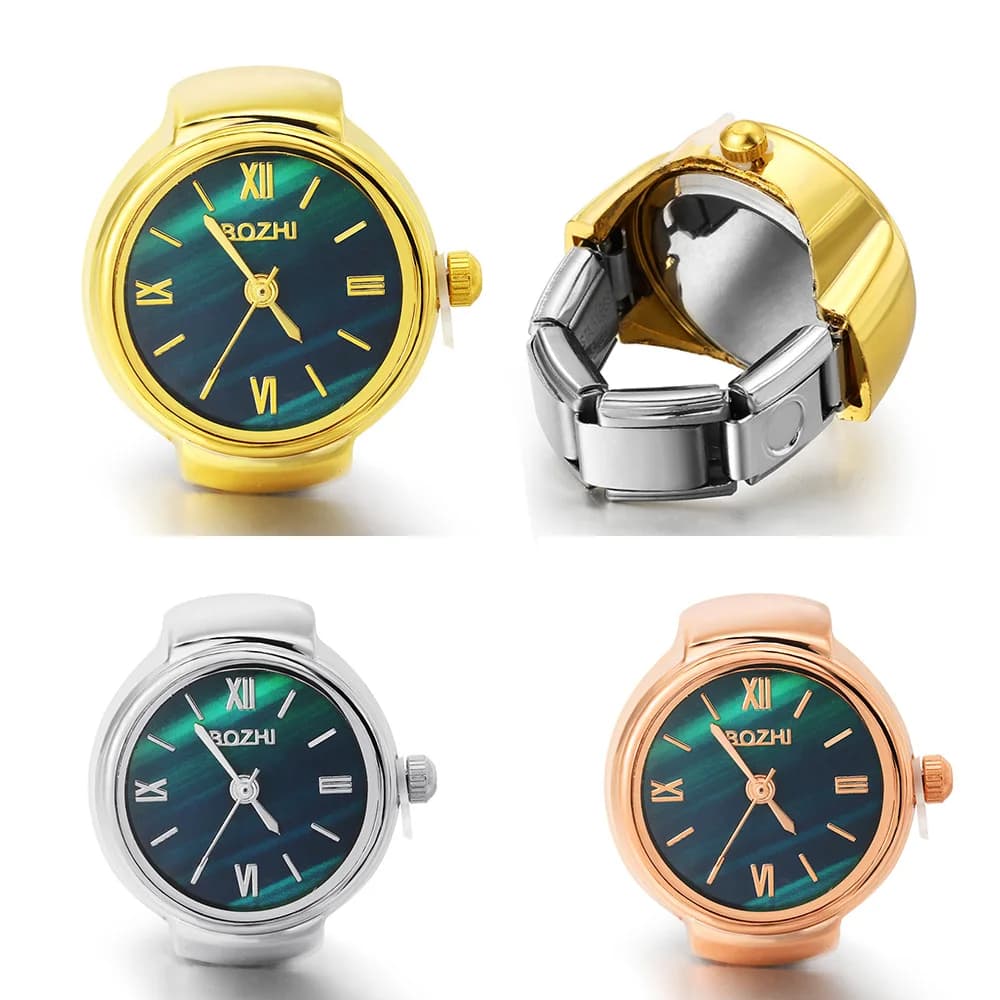 GEMOSA Stainless Steel Round Toe Watch with Italian Pendant Classic Quartz watch Ring Fashionable jewelry for men Woman