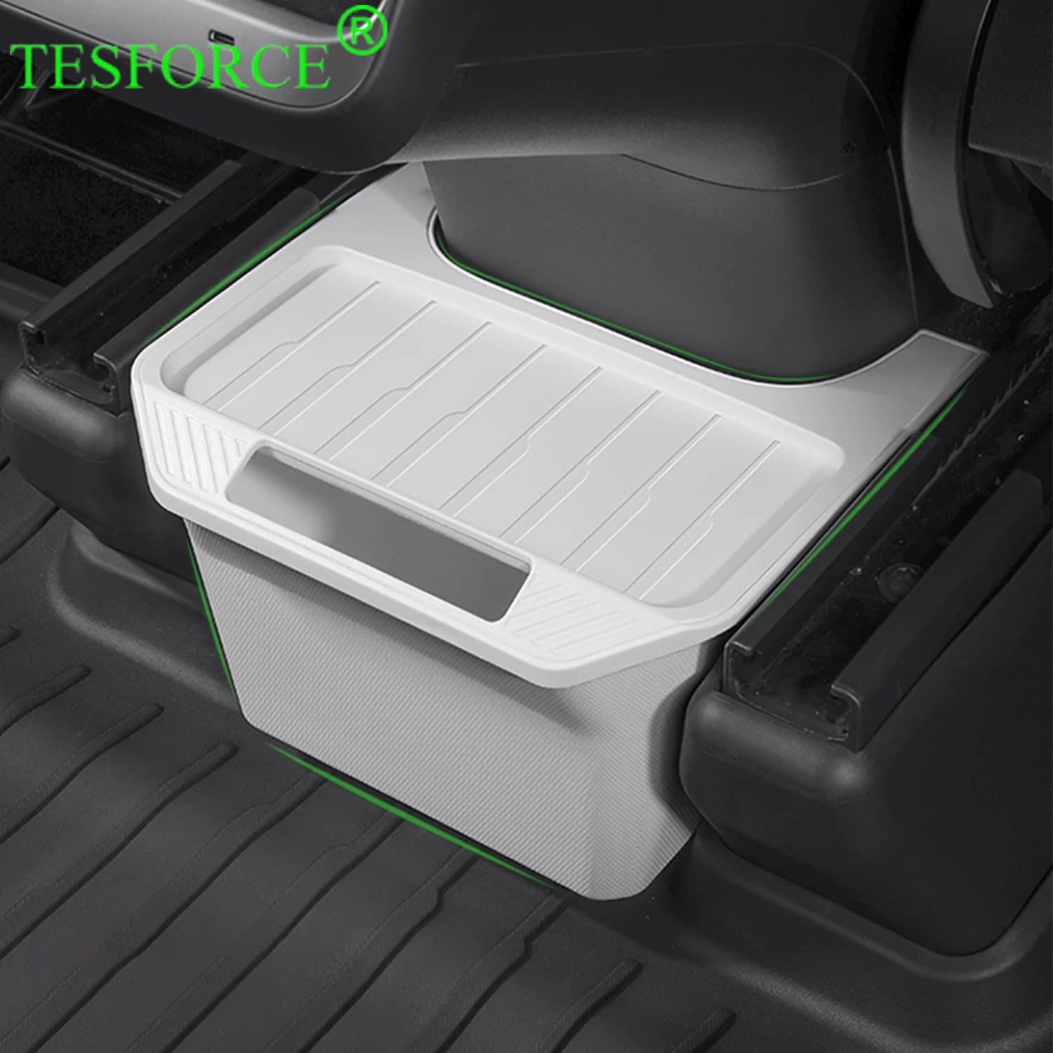 For Tesla Model Y 2021-2025 Box holders for rear central console TPE holder box with lid Plot under the seat Car accessories